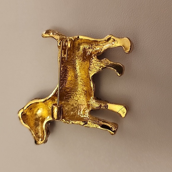 Puppy Dog Brooch Simulated Diamonds BRG #1 - Picture 3 of 4